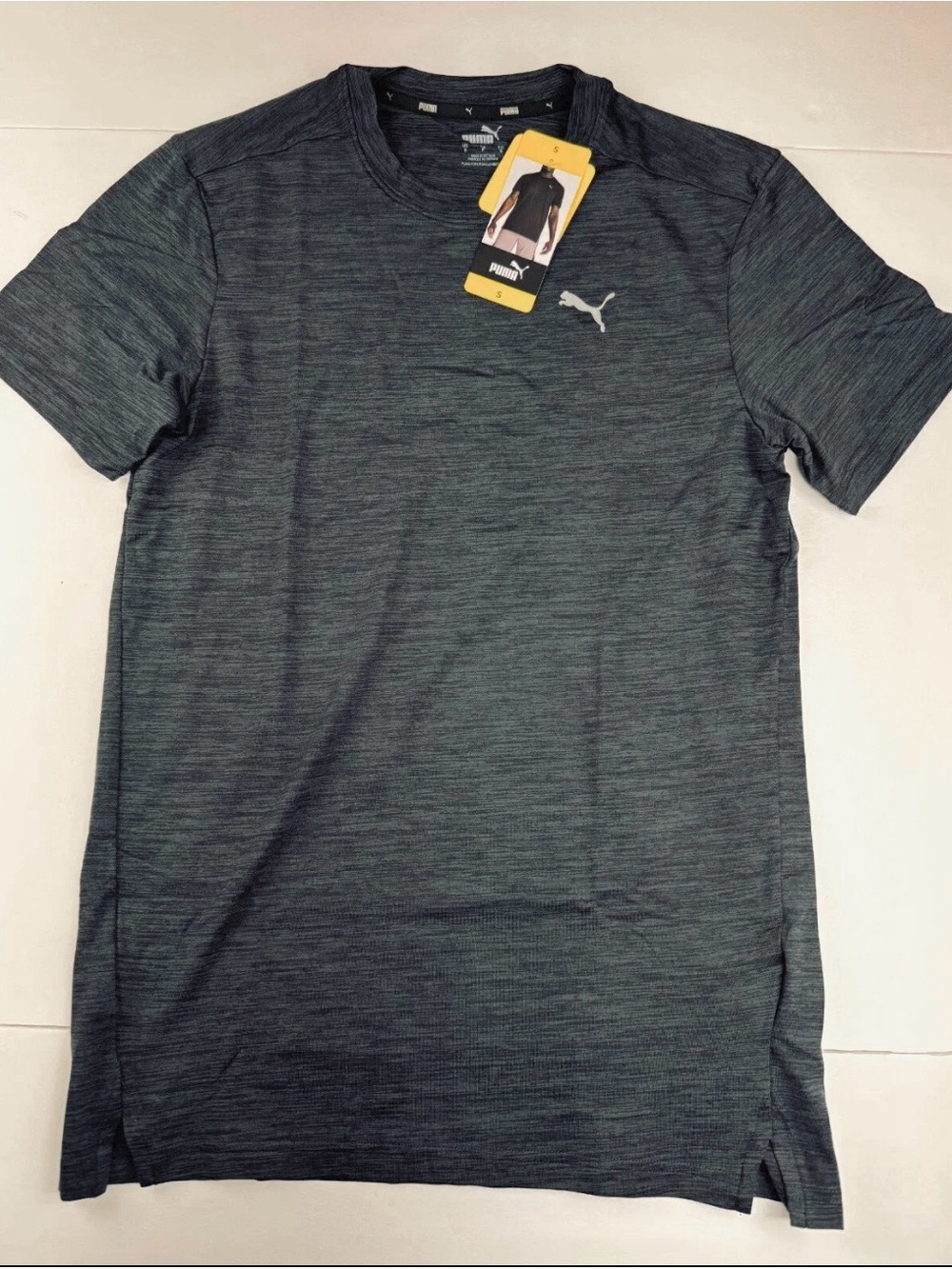 Puma Men’s Heathered Black Short-Sleeve Performance Tee sz. Small